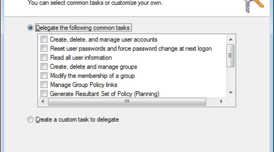 Active Directory Delegation Wizard um Tasks erweitern