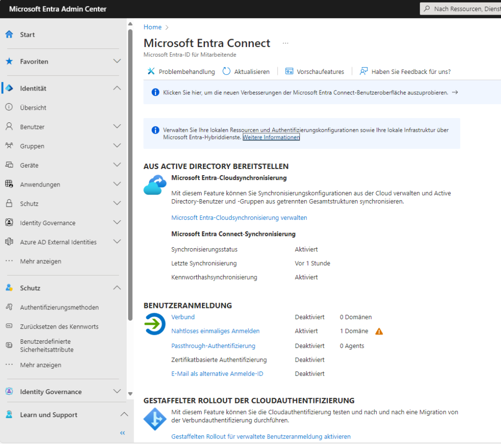 Microsoft Entra Connect - Attributerweiterungen werden benötigt